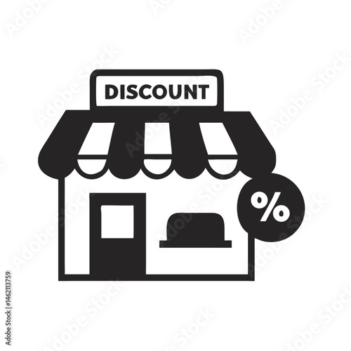 Discount store with promotional signage outside offering savings and deals to attract customers