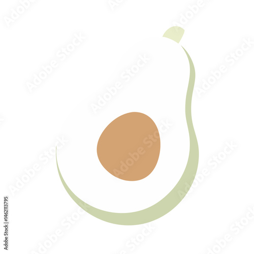 Fresh avocado half with a creamy texture and vibrant colors on a plain background, perfect for healthy meals