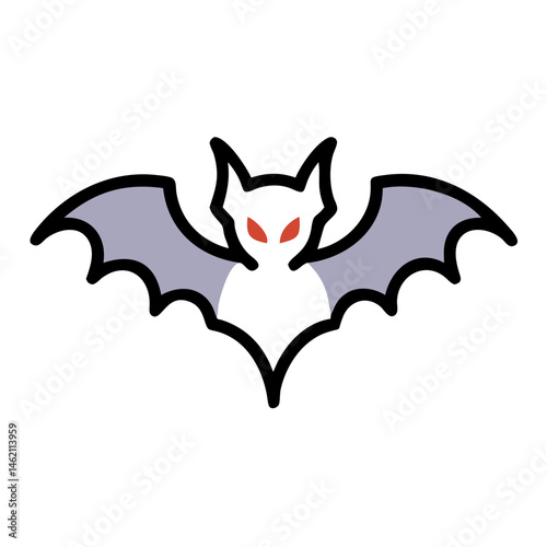 Unique bat design with sharp wings and expressive eyes for a mystical atmosphere