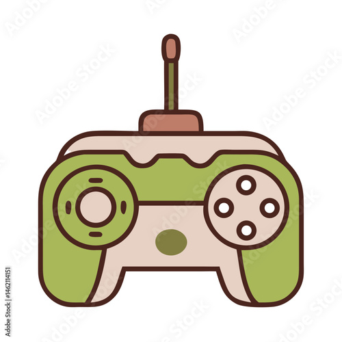 Colorful game controller design featuring green and beige elements, perfect for gaming enthusiasts and digital art lovers