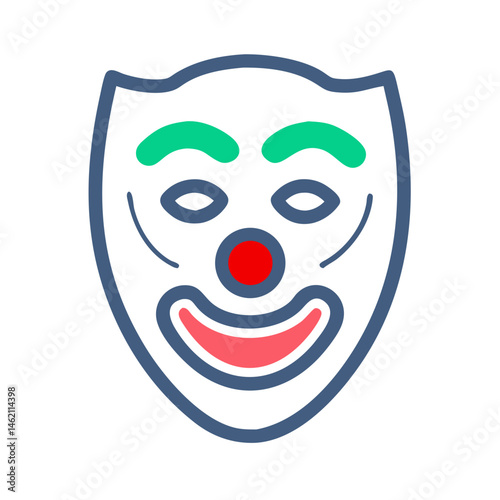 Popular clown mask design used for festive occasions and entertainment events