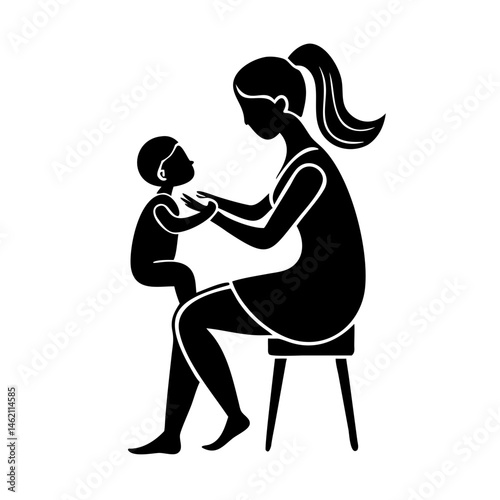 Mother tenderly engages with her child during a bonding moment at home in a nurturing environment