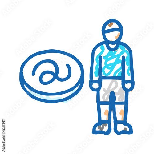 kid boy helminth worm icon doodle illustration