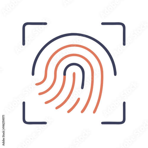 Digital fingerprint scanning technology displayed with colorful arches and lines representing security and identity verification