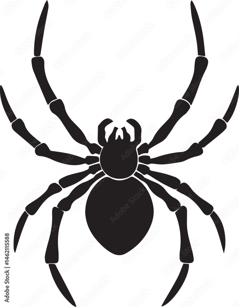 Obraz premium vector illustration of a spider, spider silhouette vector icon, spider vector illustration