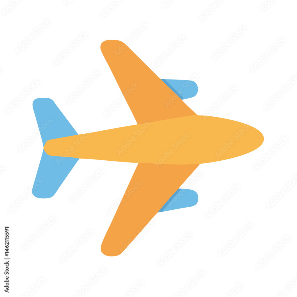Colorful airplane illustration in a clear sky, creating a cheerful atmosphere for kids and adults alike Colorful airplane illustration in a clear sky, creating a cheerful atmosphere for kids and adults alike