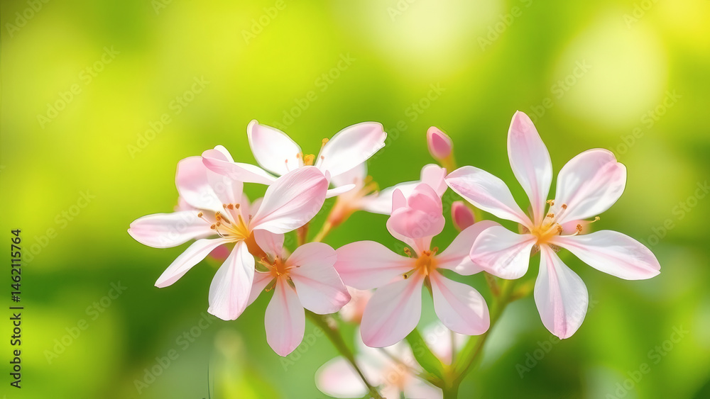 Fototapeta premium Bright spring nature with soft blossom and blurred green background