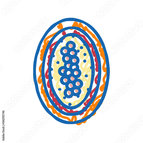 worm eggs parasite icon doodle illustration