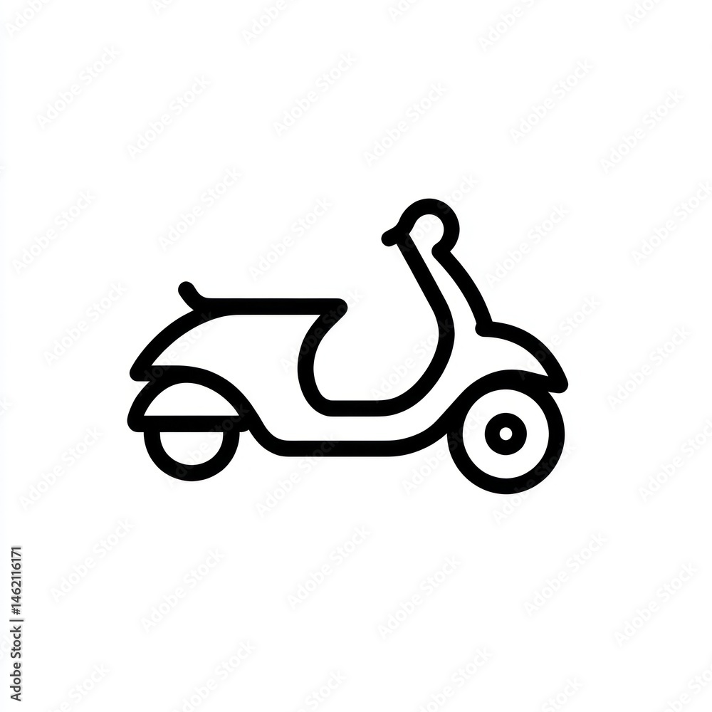 Fototapeta premium Simple Scooter Outline Illustration
