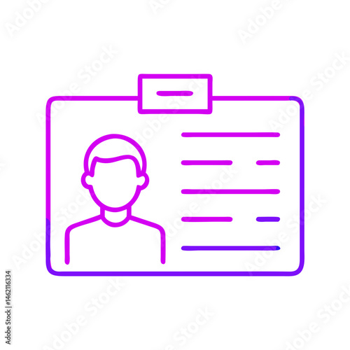 Identification card design featuring a minimalist outline of a person with essential details prominently displayed