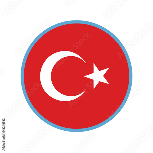 Flag of Turkey featuring a red background with a white star and crescent, symbolizing national pride and heritage