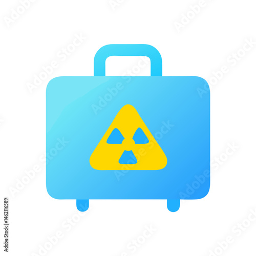 Emergency preparedness kit with radiation warning symbol displayed in vibrant colors