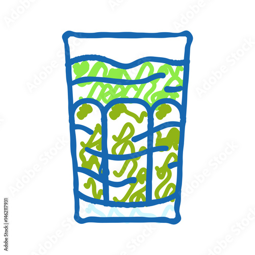 green smoothie vegan food icon doodle illustration