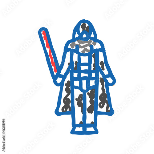 movie cosplay male icon doodle illustration