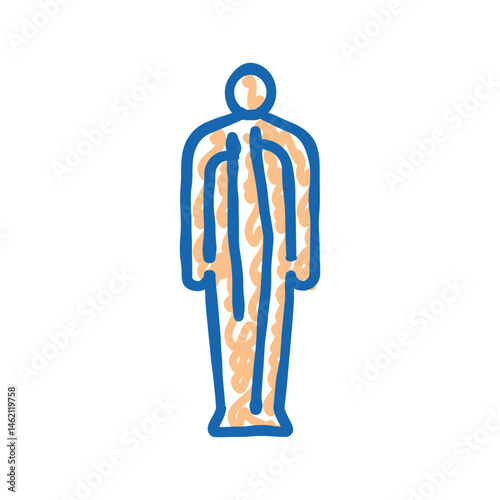 meridian pathways acupuncture icon doodle illustration