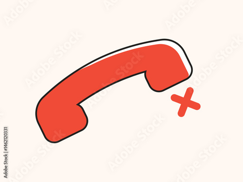vector flat icon. unanswered call and phone symbol and icon
