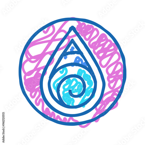 balance scale acupuncture icon doodle illustration