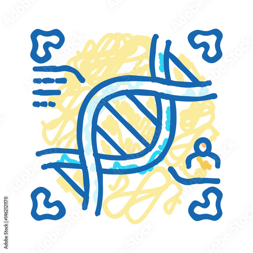 dna sequencing icon doodle illustration