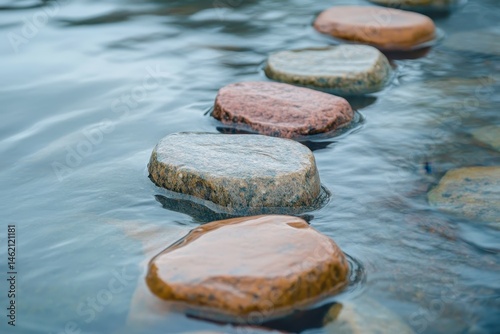 detailed picture of closeup of submerged stones in the lake