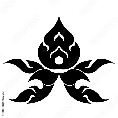 The composition of the Thai lotus flower pattern is a collage used to decorate the top of the pattern.