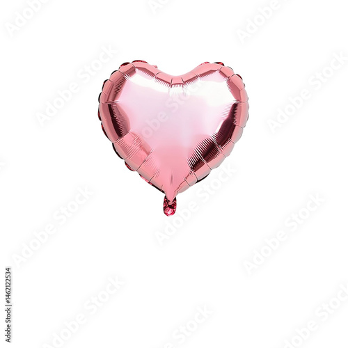 Rose Gold Heart Balloon isolated on transparent background