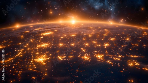 Earth at Night Stunning Satellite View of City Lights and Sunrise from Space