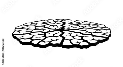 Parched soil black and white