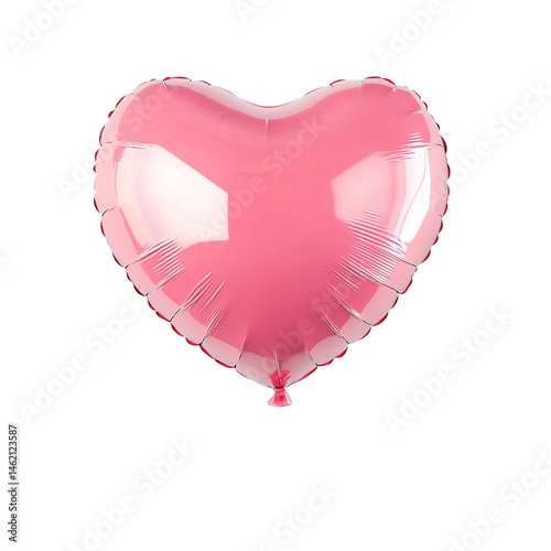 Pink HeartShaped Balloon for Valentines Day isolated on transparent background