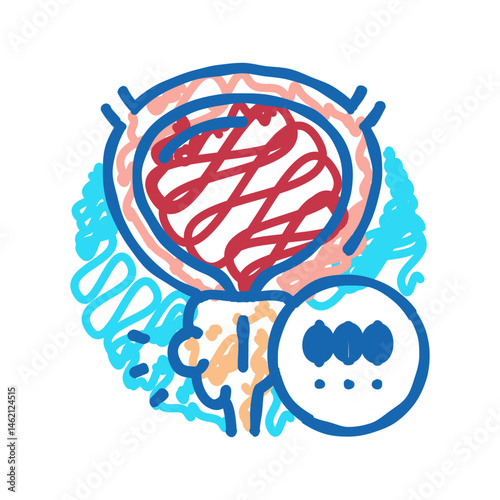 prostate health man disease icon doodle illustration