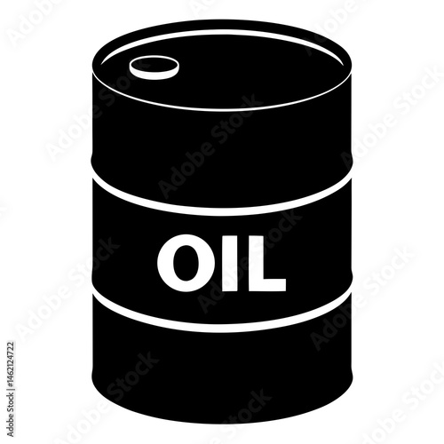 Black Oil Barrel Illustration Graphic Energy Resource Chemical Industrial Object