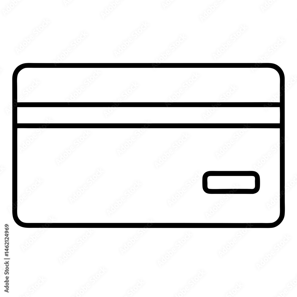 Credit Card Outline Vector Illustration Simple Design Payment Method Financial Tool Credit Card Outline Vector Illustration Simple Design Payment Method Financial Tool