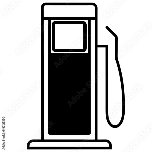 Gas Station Icon Outline Style Illustration Fuel Pump Symbol Isolated