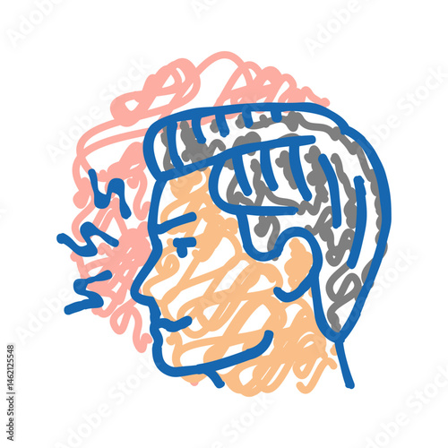 anxiety man disease icon doodle illustration