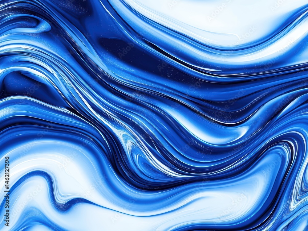 Fototapeta premium Abstract Blue Flowing Design