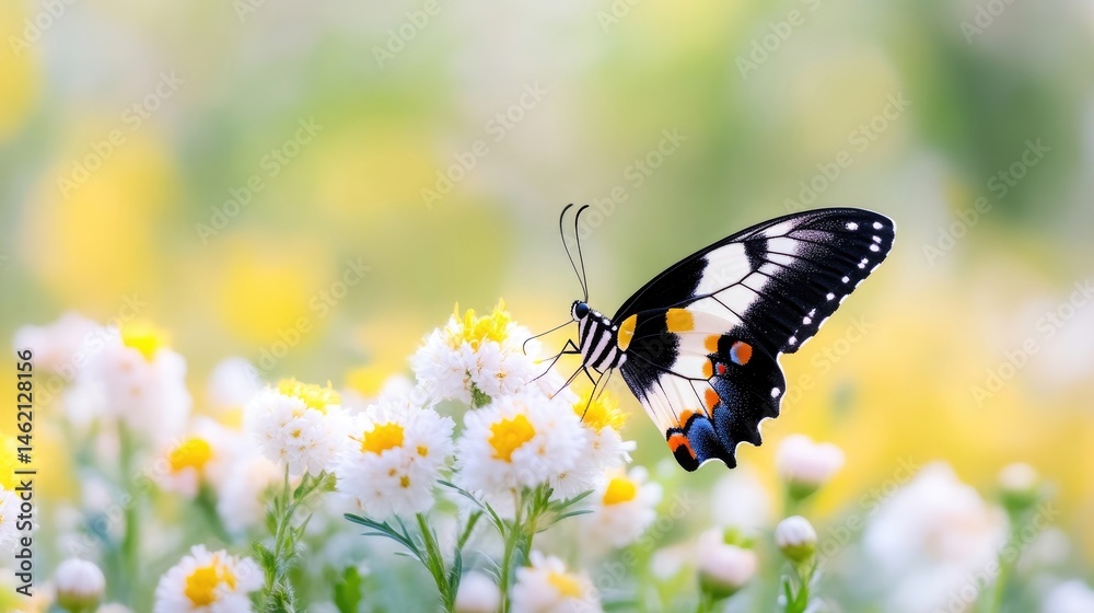 Fototapeta premium Butterfly on a flower meadow