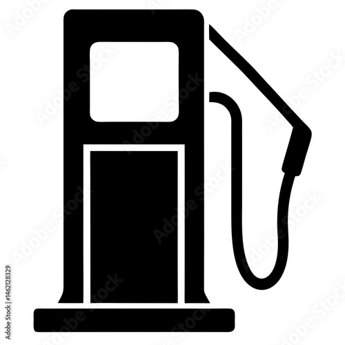 Simple Black Gas Station Pump Icon Vector Illustration Design
