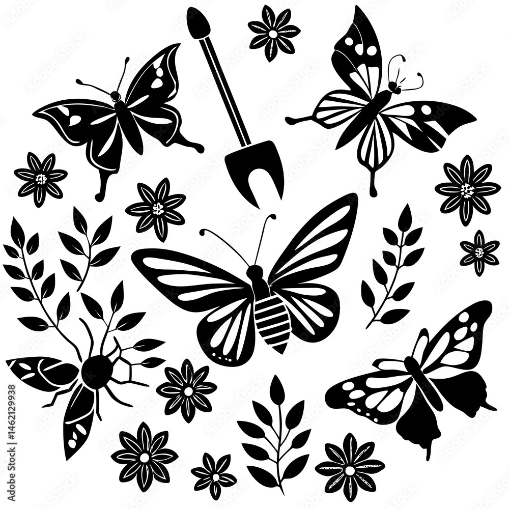 Fototapeta premium seamless pattern with butterflies