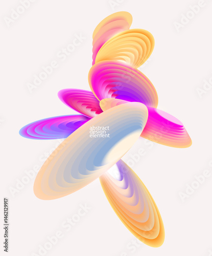 Abstract composition of gradient circles and discs. Vector colorful background.