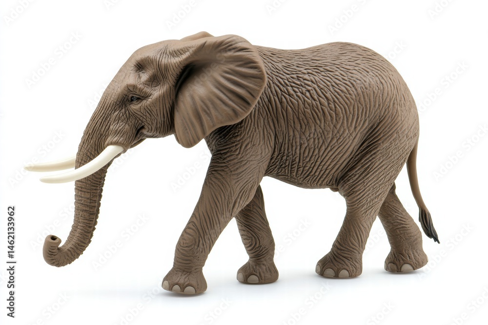 Fototapeta premium Majestic elephant isolated on white, ultra-realistic wildlife photography.