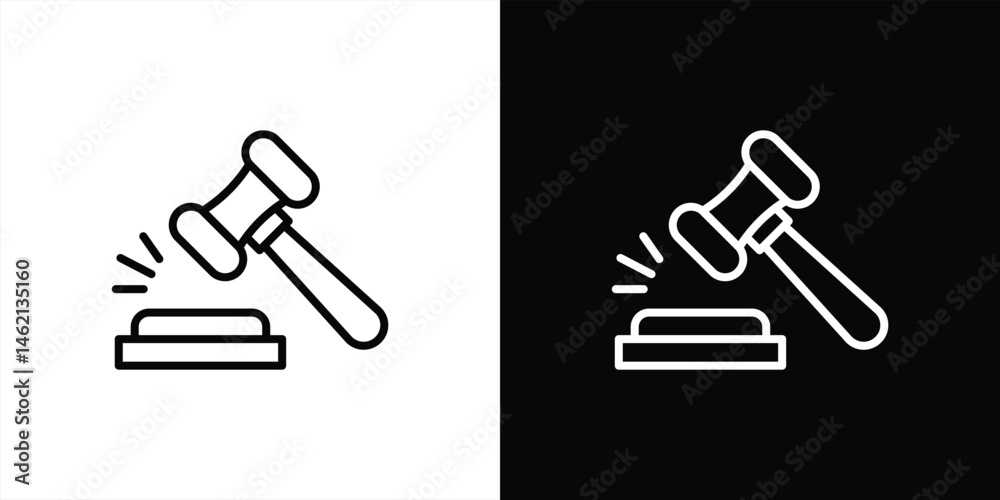 gavel icon. judge gavel, auction hammer thin line icon for your app and web. vector illustration gavel icon. judge gavel, auction hammer thin line icon for your app and web. vector illustration