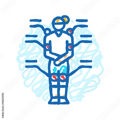 fibromyalgia woman disease icon doodle illustration