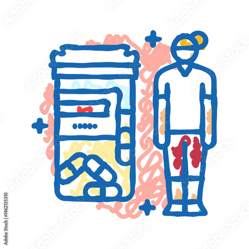 hormone replacement therapy icon doodle illustration