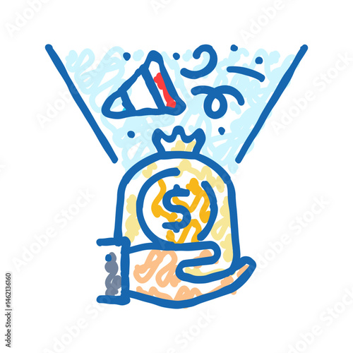 entertainment budget planning icon doodle illustration