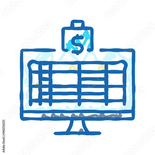spreadsheet budgeting budget planning icon doodle illustration