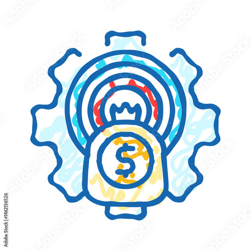 financial goals budget planning icon doodle illustration