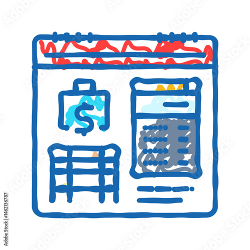 yearly budget budget planning icon doodle illustration