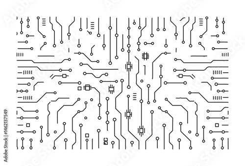 Vector circuit board pattern background for technology, electronics, and digital interface design 