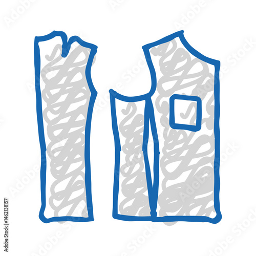 sewing pattern dressmaking fashion icon doodle illustration