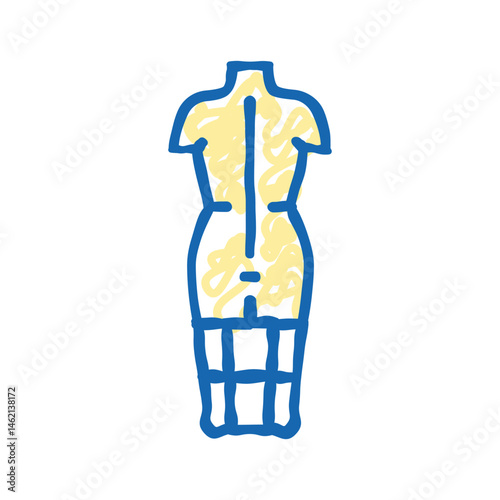 dress mannequin dressmaking fashion icon doodle illustration