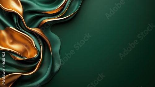 Obraz na płótnie Elegant deep emerald green background with golden accents for stylish home decor and design projects w salonie